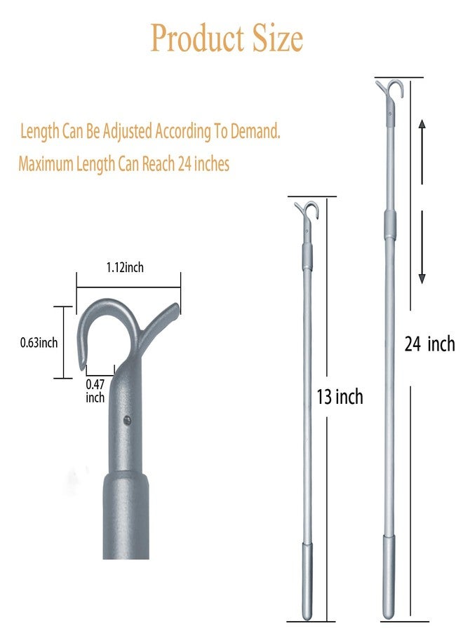 Seprochoo 2 Pcs Telescopic Draw Rod for Zebra Blinds & Honeycomb Blinds - Pull/Push Wand for Roller Shades (13''-24'') - Image 2